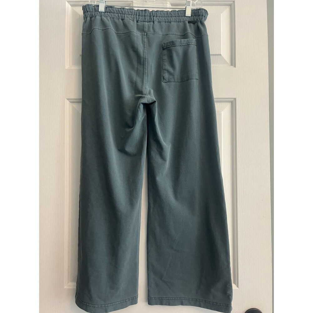 Prana Wide leg Pants Womens Medium Pull-On Loose Fit Elastic Waist Grey Blue - Picture 5 of 10